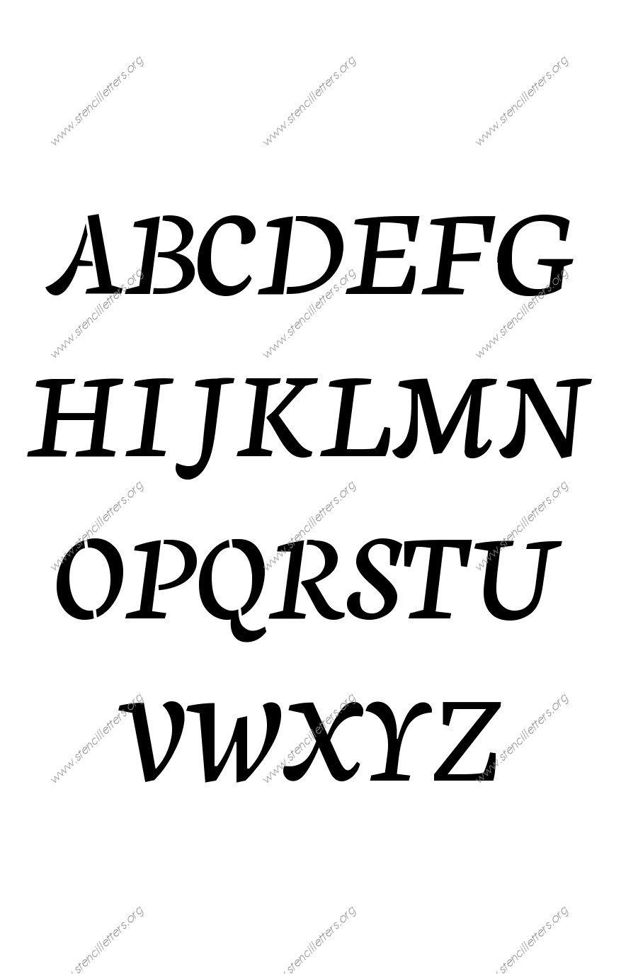 Humanist Cursive Stencil Letter Set