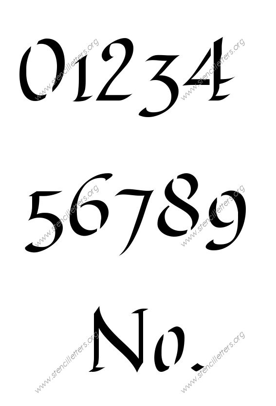 Longhand Calligraphy A to Z uppercase letter stencils