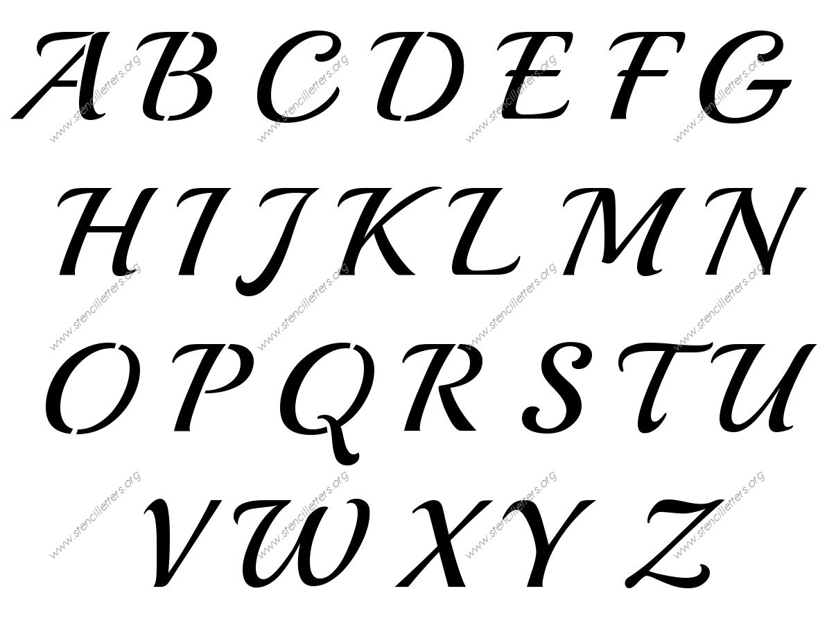 Vintage Calligraphy A to Z uppercase letter stencils
