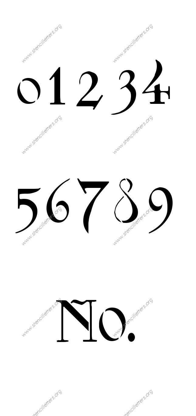 Fantasy Art Nouveau A to Z uppercase letter stencils