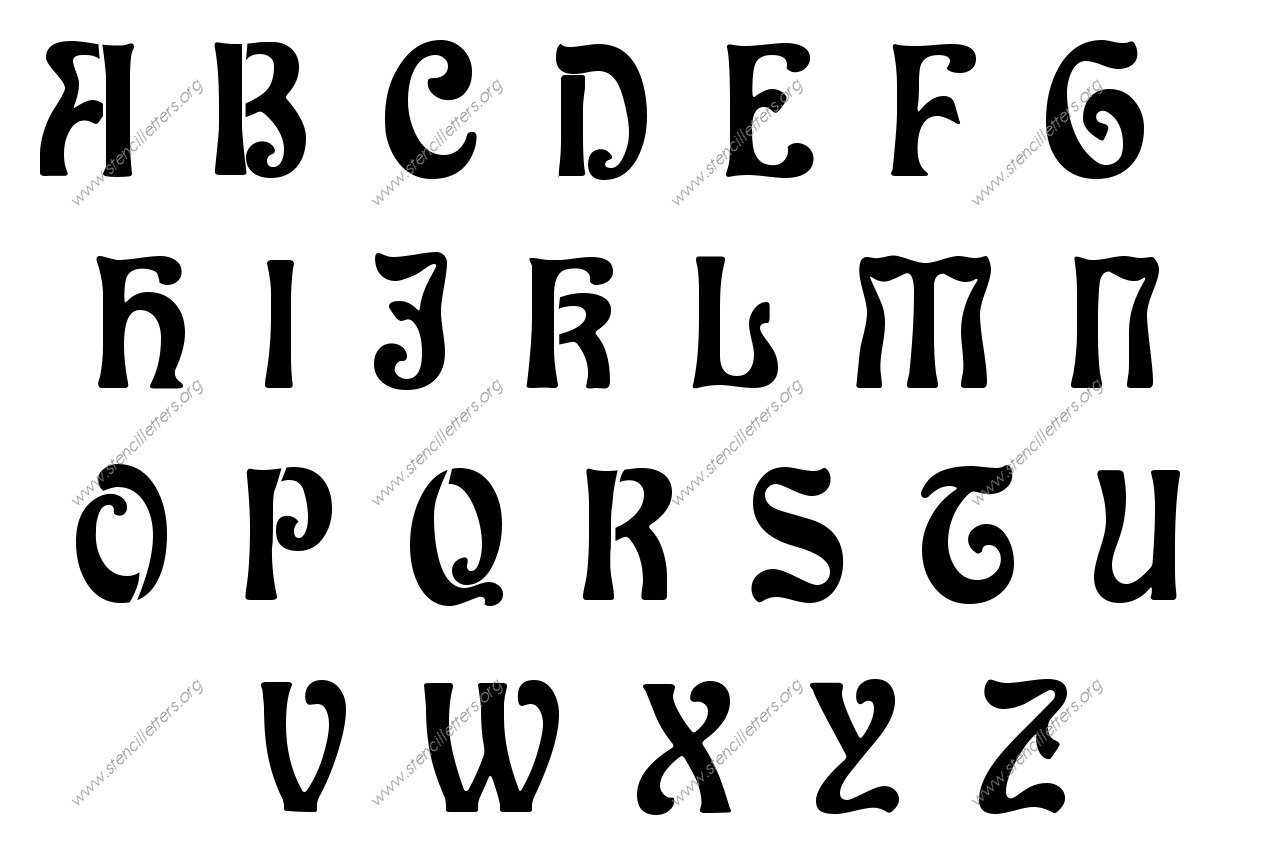 Decorative Art Nouveau Stencil Letter Set