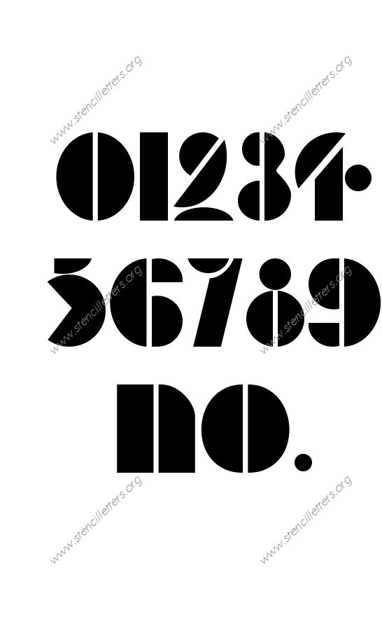 Art Deco Bold 0 to 9 number stencils
