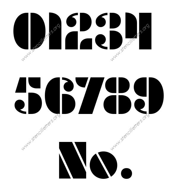 Circular Elegant Number Stencil