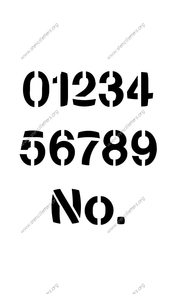 Artistic Bold 0 to 9 number stencils