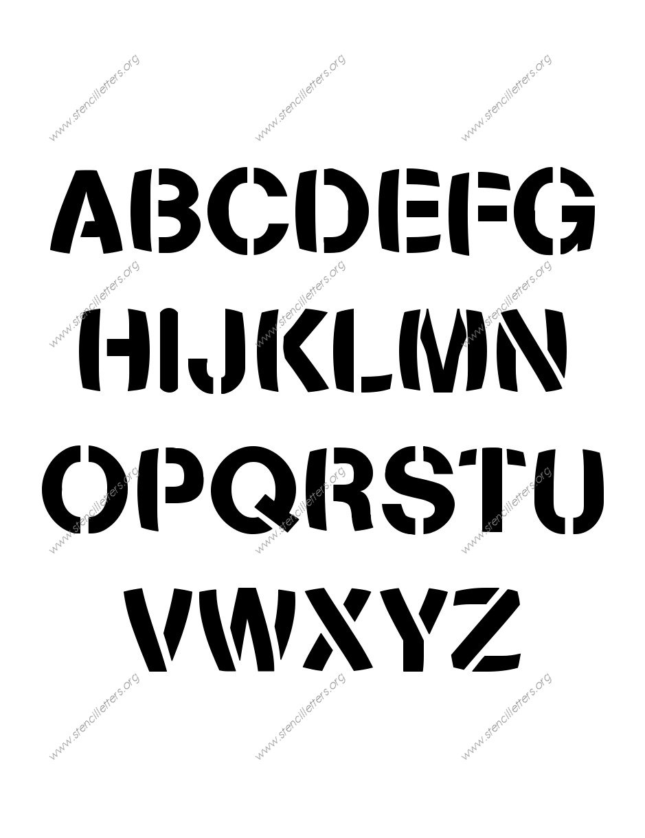 Artistic Bold A to Z alphabet stencils