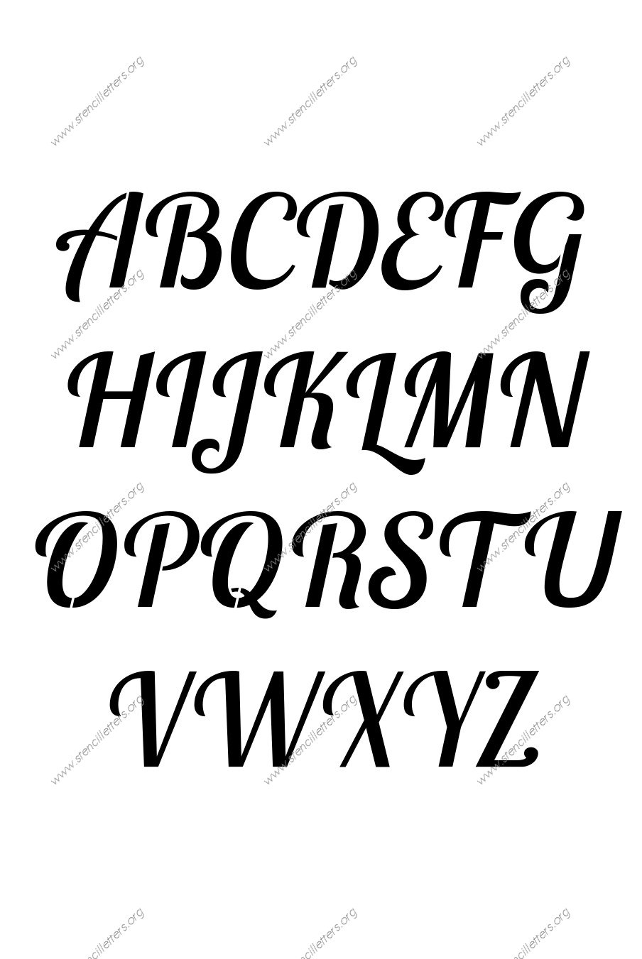 Connected Italic personalized stencils letter stencils to order