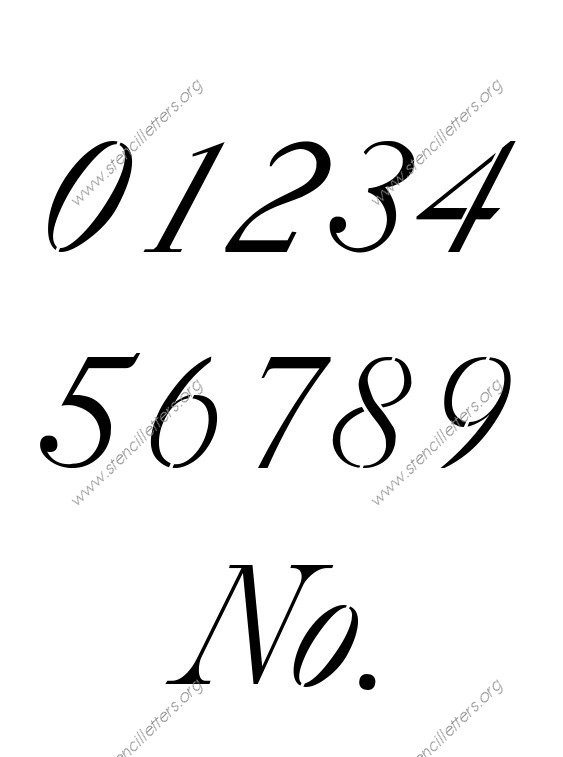 18th Century Italic A to Z uppercase letter stencils