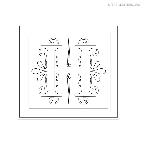 Stencil Letter Decorative H Stencil Letter Decorative H