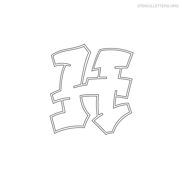 Stencil Letter Graffiti H Stencil Letter Graffiti H