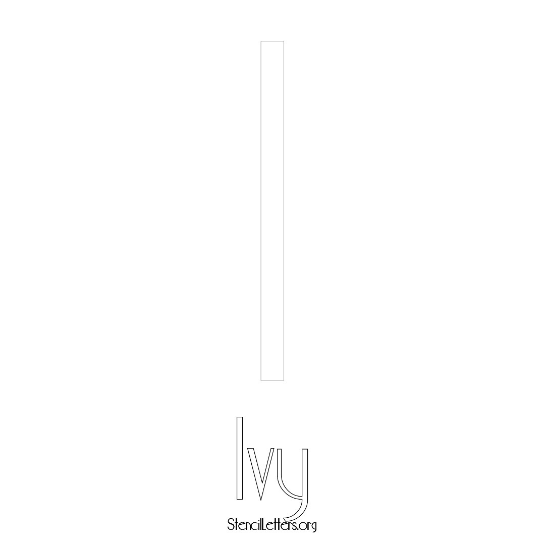 Ivy printable name initial stencil in Art Deco Lettering