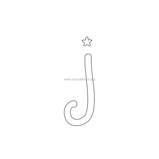 star design stencil letter j