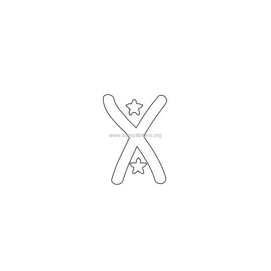 star design stencil letter x