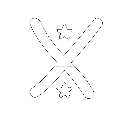 star design stencil letter x star design stencil letter x