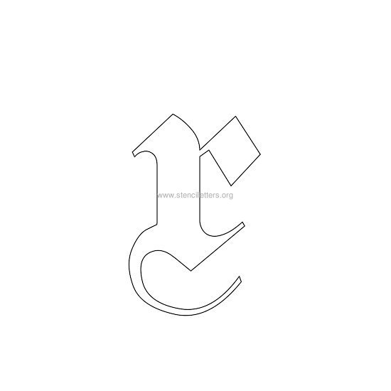 lowercase old-english wall stencil letter x lowercase old-english wall stencil letter x