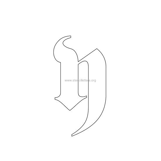 lowercase old-english wall stencil letter y lowercase old-english wall stencil letter y