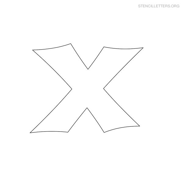 Stencil Letter Japanese X Stencil Letter Japanese X