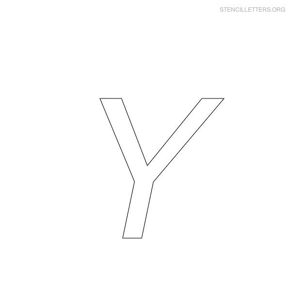 Stencil Letter Italic Y Stencil Letter Italic Y